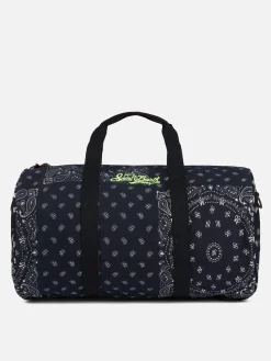 Borsone da viaggio con stampa bandana nera