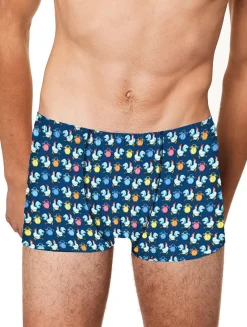 Boxer intimo stampa micro galli e sveglie