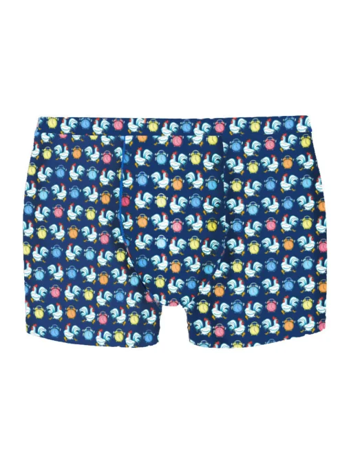 Boxer intimo stampa micro galli e sveglie