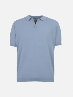 Boy light blue knitted polo shirt Sloan Jr