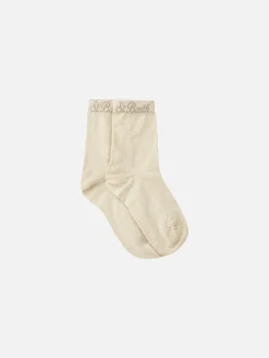 Calzini da donna beige lurex