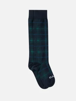 Calzini lunghi da uomo con stampa jacquard tartan