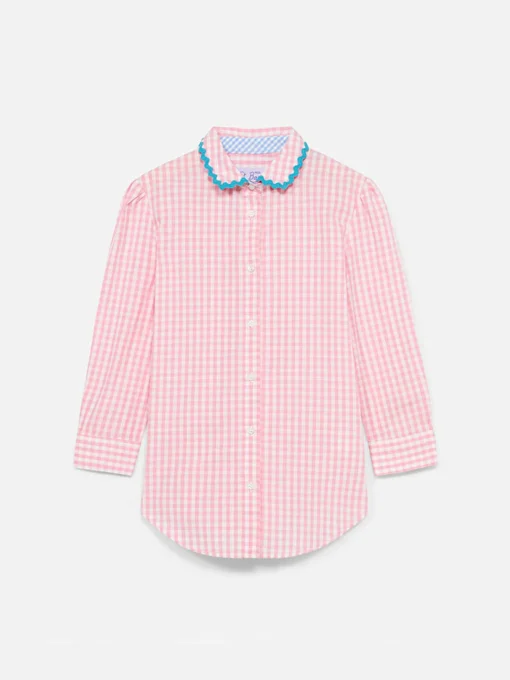 Camicia da bambina con stampa vichy