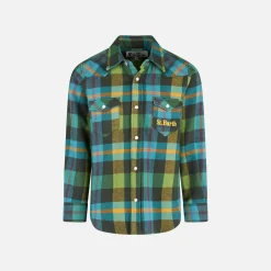 Camicia da bambino con stampa tartan