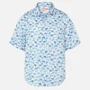 Camicia da bambino con stampa di squali azzurri