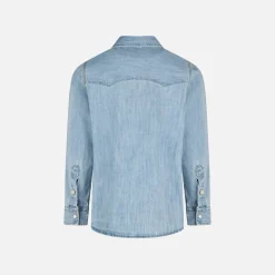 Camicia da bambino in denim di lino