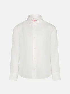 Camicia da bambino in lino bianco
