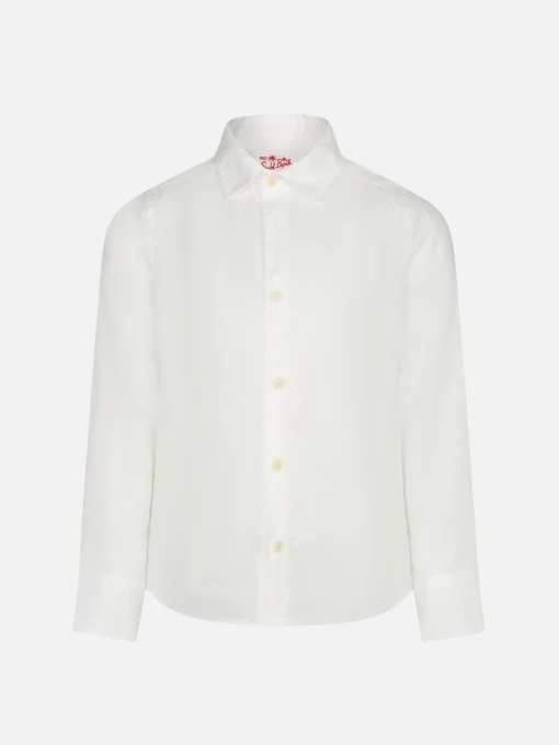 Camicia da bambino in lino bianco
