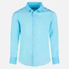 Camicia da bambino in lino azzurro acqua