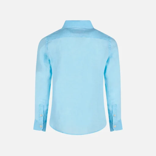 Camicia da bambino in lino azzurro acqua