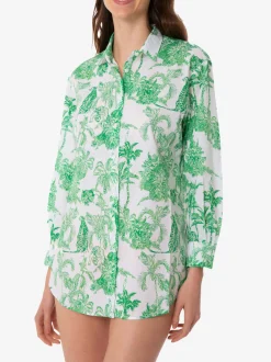 Camicia da donna in cotone con stampa toile de jouy
