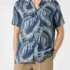 Camicia da uomo con stampa foglie
