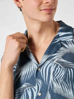 Camicia da uomo con stampa foglie