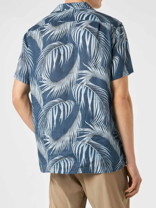 Camicia da uomo con stampa foglie
