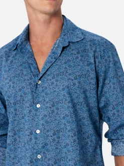 Camicia da uomo Emma&Georgina in mussola di cotone Sikelia | REALIZZATO CON TESSUTO LIBERTY