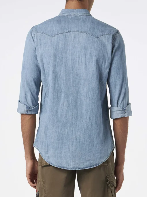 Camicia da uomo in cotone denim