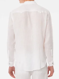 Camicia da uomo in lino bianco