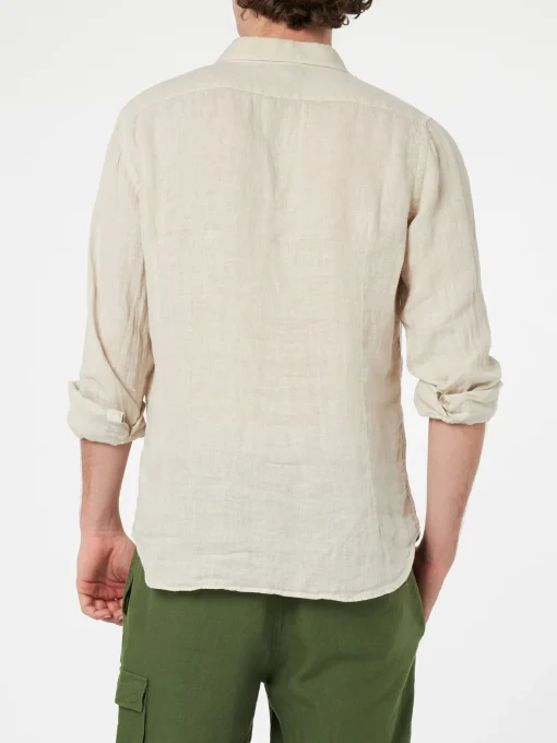 Camicia da uomo in lino bianco sporco Pamplona