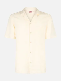 Camicia da uomo in lino Kalea con ricamo fiori