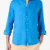 Camicia da uomo Pamplona in lino bluette