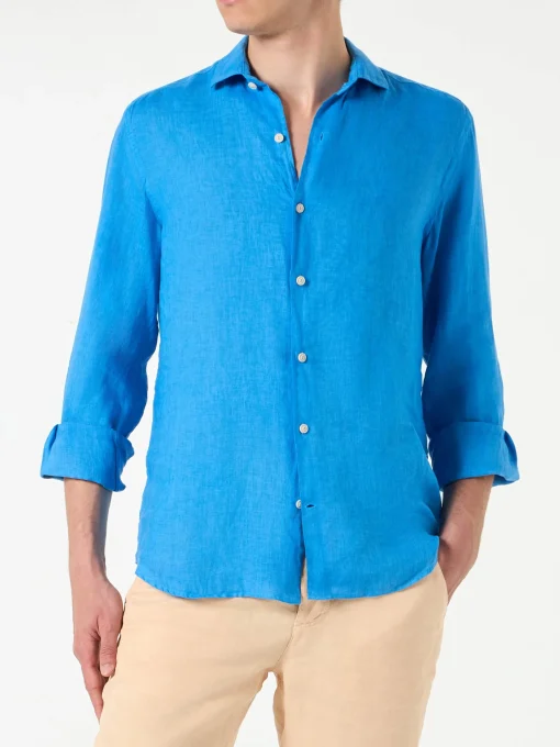 Camicia da uomo Pamplona in lino bluette