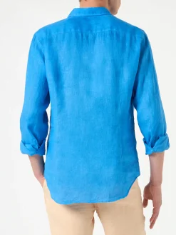 Camicia da uomo Pamplona in lino bluette