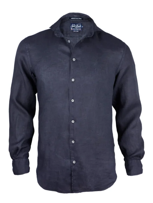 Camicia da uomo Pamplona in lino blu navy