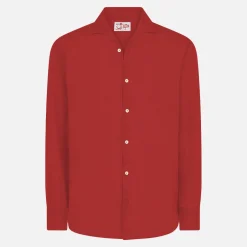 Camicia da uomo Pamplona in lino bordeaux