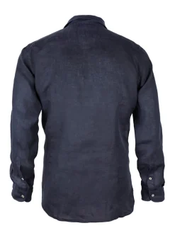Camicia da uomo Pamplona in lino blu navy