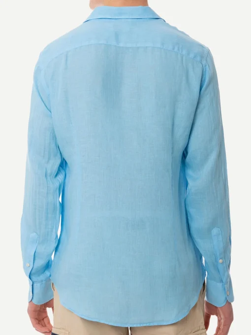 Camicia da uomo Pamplona in lino celeste