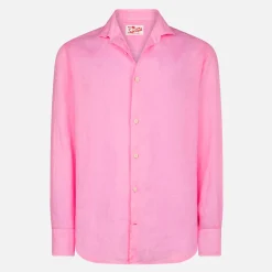 Camicia da uomo Pamplona in lino rosa