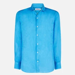 Camicia da uomo Pamplona in lino bluette