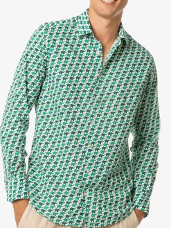 Camicia da uomo Sikelia in mussola di cotone con stampa elefante