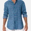 Camicia da uomo Sikelia in mussola di cotone con stampa granchi