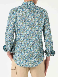 Camicia da uomo Sikelia in mussola di cotone con stampa funghi | EDIZIONE SPECIALE LIBERTY