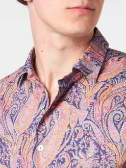 Camicia da uomo Sikelia in mussola di cotone con stampa paisley | EDIZIONE SPECIALE LIBERTY