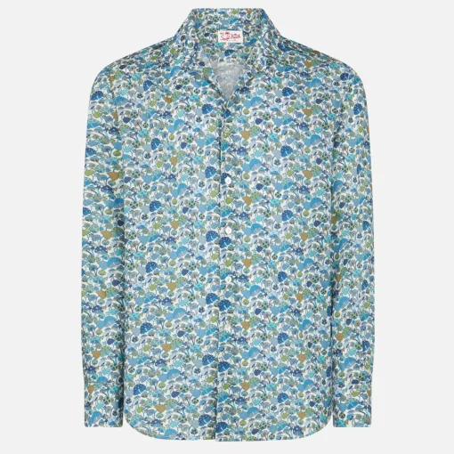 Camicia da uomo Sikelia in mussola di cotone con stampa funghi | EDIZIONE SPECIALE LIBERTY
