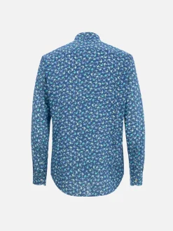 Camicia da uomo Sikelia in mussola di cotone con stampa granchi