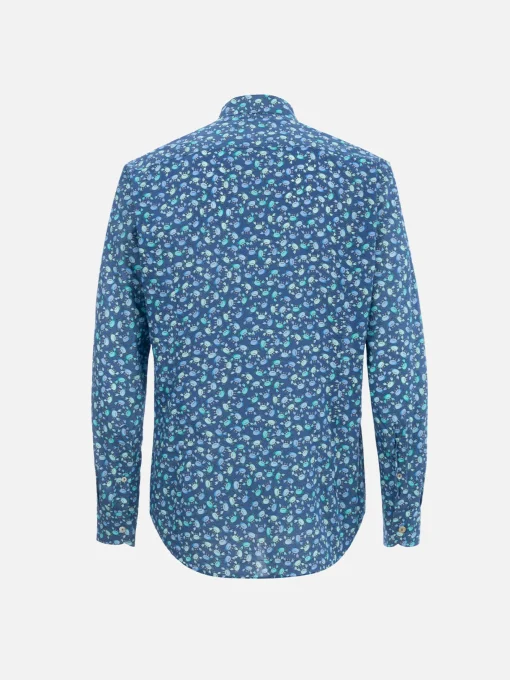 Camicia da uomo Sikelia in mussola di cotone con stampa granchi