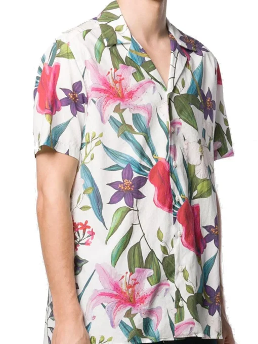 Camicia da uomo stampa tropicale