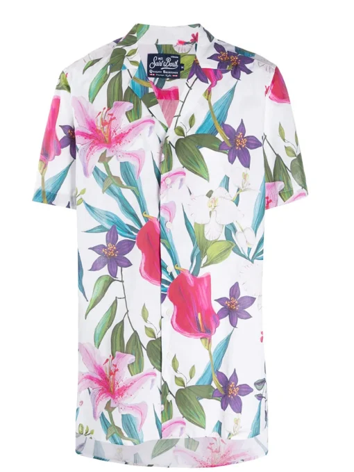 Camicia da uomo stampa tropicale