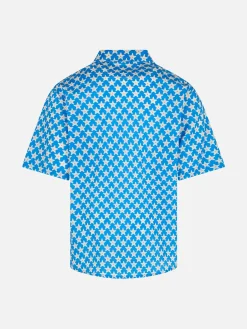 Camicia in mussola di cotone Blue Boy Sharouk con stampa di stelle marine