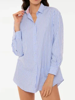 Camicia Vichy con ricamo St. Barth