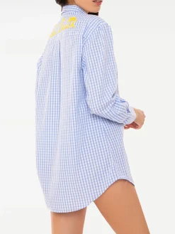 Camicia Vichy con ricamo St. Barth