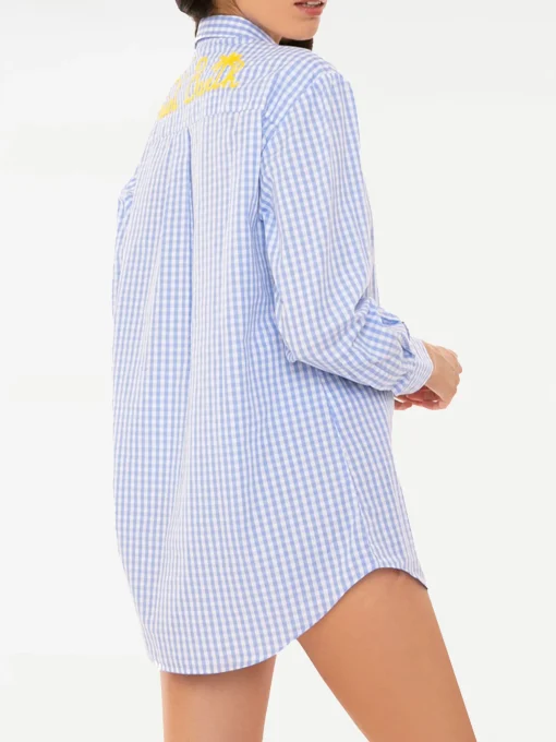 Camicia Vichy con ricamo St. Barth