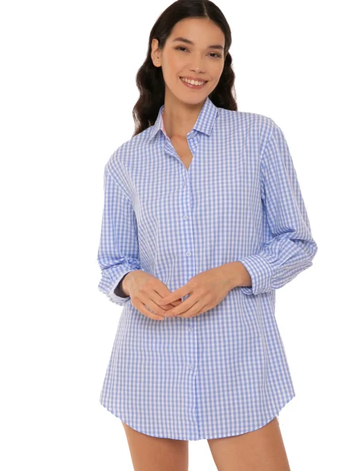 Camicia Vichy con ricamo St. Barth