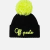 Cappello blu da bambino Wengen con pompon e ricamo Off Piste