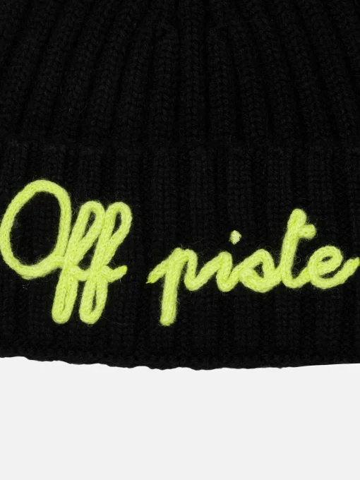 Cappello blu da bambino Wengen con pompon e ricamo Off Piste