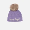 Cappello da bambina con pompon e ricamo Snow Angel