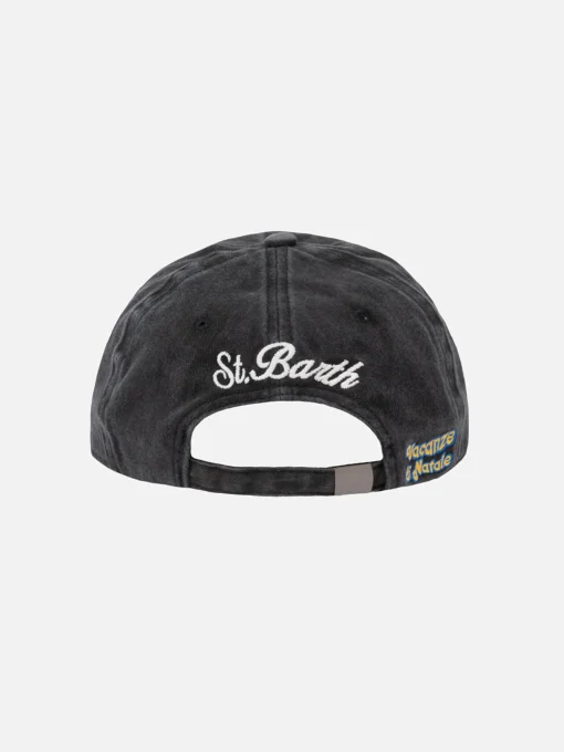 Cappello da baseball ricamato in denim Davis con ricamo Sole, whisky e sei in pole position | VACANZE DI NATALE EDIZIONE SPECIALE